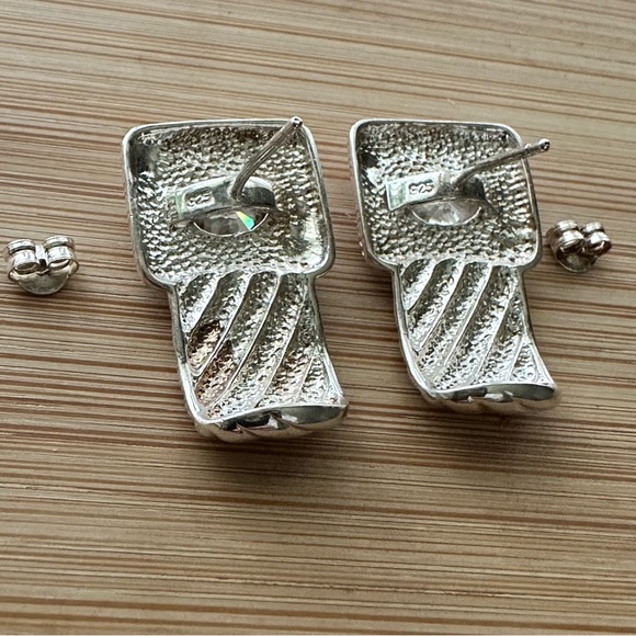 Vintage 925 Sterling Silver Earrings with 925 Backs - Picture 11 of 16